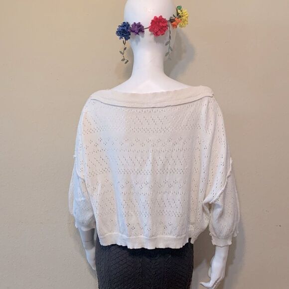 Free People Sandcastle Crop Sweater Size Small - Picture 6 of 12